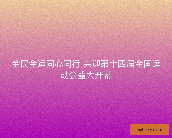 全民全运同心同行 共迎第十四届全国运动会盛大开幕